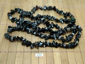 Collier baroque chips AGATE NOIRE 90 cm mineraux lithotherapie reiki - Picture 1 of 1