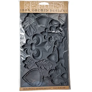Fleur De Lis IOD Decor Mould Iron Orchid Designs Silicone Moulds Resin Clay Food - Picture 1 of 7