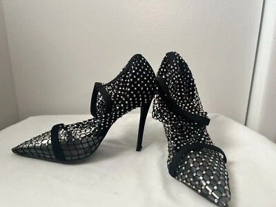 Salto agulha Cape Robbin preto rede de pesca salto agulha tamanho 6 sexy casual - Imagem 1 de 4