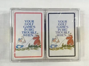 Set Carte da Gioco Vintage Golf Fumetto del Tuo Gioco di Golf in Grossi Problemi Quando... - Foto 1 di 2