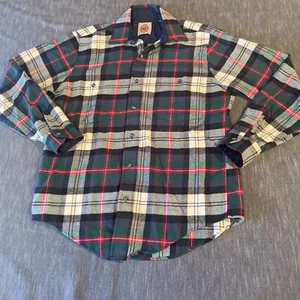 windsor vintage acrilico flanella rosso blu verde a quadri bottoni adulto M - Foto 1 di 7