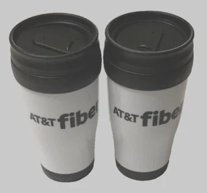AT&T Fiber Weiß Kunststoff Kaffee Tee Heißgetränke Kaltgetränke Neu Tassen 2er Set - Bild 1 von 4