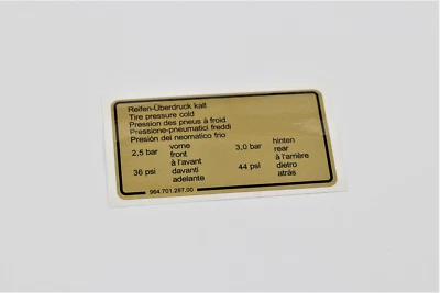 9ZWO8 Aufkleber Reifendruck Porsche 964 944 - 96470128700