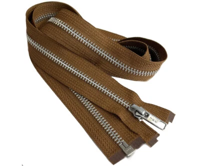 10 Inch YKK #5 Medium Weight Aluminum Metal Jacket Zipper Separating Made in USA