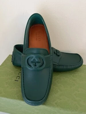 NUEVO EN CAJA GUCCI HOMBRE ENTRELAZADO G DRIVER VERDE TALLA 9.5 $750 Foto 1 de 4