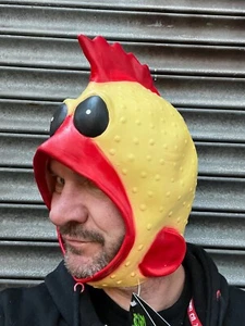 Funny Rubber Chicken Mask Latex Open Face Animal Rooster Bird Stag Party Masks - Picture 1 of 2