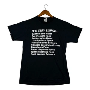 Rock Paper Scissors Lizard Spock Oomba Gen Con Gamer Nerd World Record T-Shirt M - Picture 1 of 4