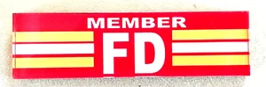 FIRE DEPARTMENT Member MAGNET - 1" x 3 1/2" High Quality Domed Acrylic FD magnet - Picture 1 of 1