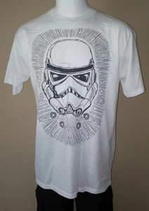 MAGLIETTA DA UOMO STAR WARS STORMTROOPER WHITE OUTLINE B&W MOVIE EXTRA LARGE XL NUOVA - Foto 1 di 1