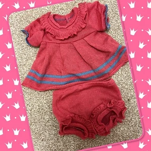 Beautiful Vintage Jesmar Cabbage Patch Fuchsia Hot Pink Duck Sweater Dress - Picture 1 of 4
