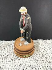 Emmett Kelly Jr Musical Figurine Flambro Music Box Golfer Golfing Sad Clown