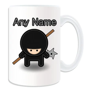 Personalised Gift Ninja Stick Shuriken Mug Money Box Cup Ninjutsu Japan Name Boy - Picture 1 of 20