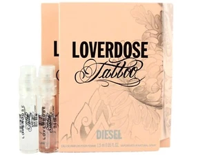 DIESEL LOVERDOSE TATTOO EDP 1.5ml .05oz x 2 PERFUME SPRAY SAMPLE VIALS - Picture 1 of 1