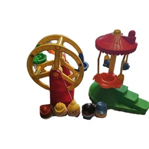 Fisher Price Little People Airplane Ride /Ferris Wheel Amusment Park Vtg Working - Picture 1 of 1