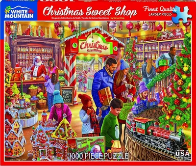 Rompecabezas tren Navidad Sweet Shop White Mountain 1000 piezas pan de jengibre Foto 1 de 2