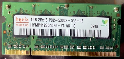 Hynix 1GB DDR2 667MHz PC2-5300 200-pin SO-DIMM Laptop RAM non-ECC - Image 1 of 2