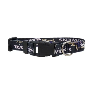 COLLAR DE PERRO BALTIMORE RAVENS AJUSTABLE NYLON LOGO PEQUEÑO MEDIANO GRANDE - Imagen 1 de 1