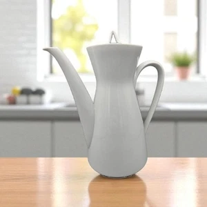 Vtg 1950s Rosenthal Continental Classic Modern White Coffee Tea Pot Iridescent - Picture 1 of 13