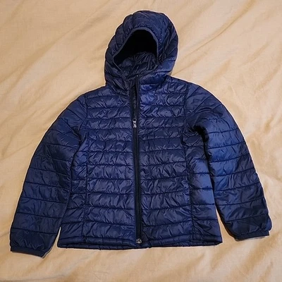 Chaqueta con Capucha Gap Kids Grande Azul Marino Ligera Puffer, Talla Pequeña (6-7) Foto 1 de 4