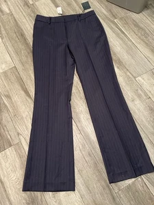 Brooks Brothers Explorer Collection Wool Blend Pant Women's Navy Blue Pinstripe - Picture 1 of 8