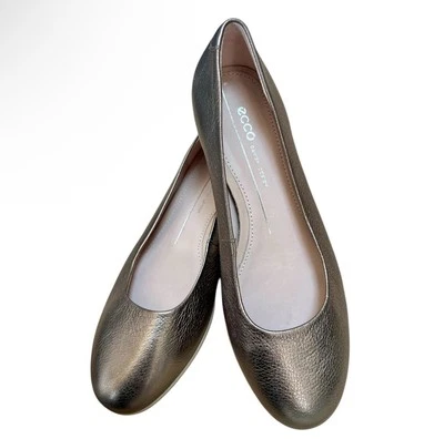 ECCO Anine Ballerina Flats Leather Metallic Gold Comfort Shoe EU 36 US 5-5.5 NEW - Image 1 of 4