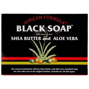 Madina African Black Soap Shea Butter and Aloe Vera, 3.5 oz (Pack of 12) - Picture 1 of 7