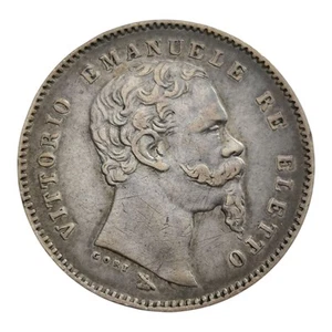Moneda de plata Italia 1 lira 1860 Florencia Víctor Manuel II Florencia Casa de la Moneda 8I - Imagen 1 de 2