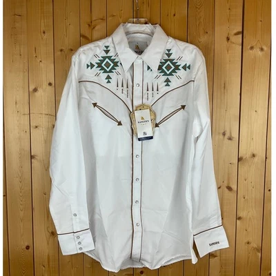 Ranger's Legend Rancher's Men Charro White Bordado Shirt, White - Size L - Image 1 of 4