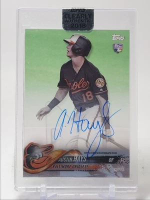 AUSTIN HAYS 2018 TOPPS CLEARLY AUTHENTIC ROOKIE AUTOGRAPH RC AUTO Q5130 - Image 1 of 2
