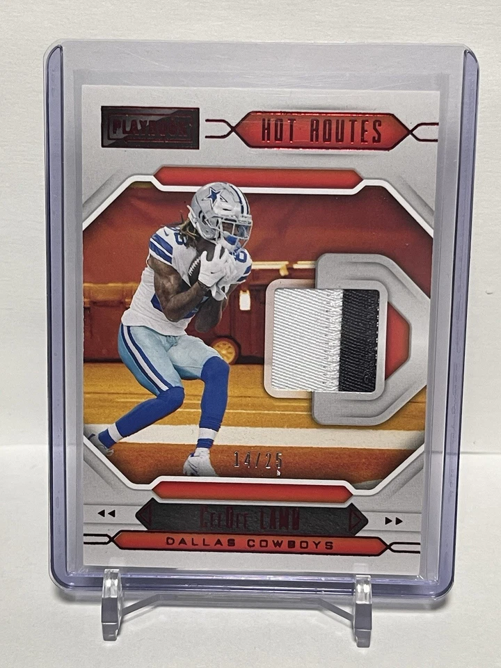 2021 Playbook Football, CeeDee Lamb, Hot Routes, Red /25, #HR-CL, (Aug 24', 10) - Image 1 of 2