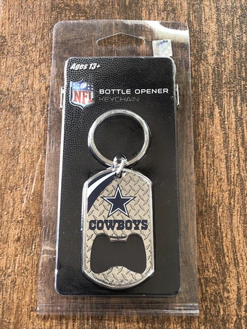 Dallas Cowboys Blue Bottle Opener Keychain Keyring New Cover