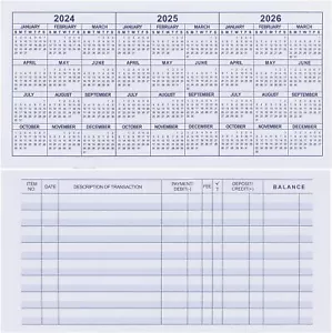 20 Pack Checkbook Register, Check Registers for Personal, Blank Ledger Transacti - Picture 1 of 2