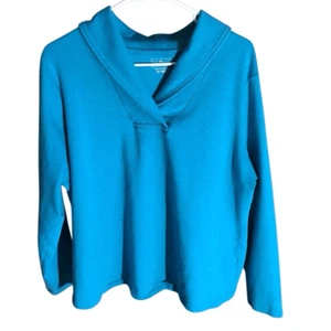 Lands End women’s Plus Size 2X blue shirt Top Cotton (B9) - Picture 1 of 3