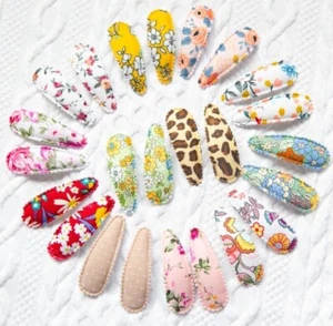 Toddler Girl Fabric Slide Clips X2 hair clip set party bag gift - Picture 1 of 26