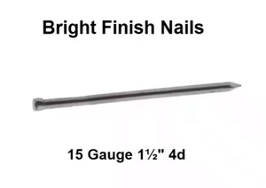 Calibre 15 x 1-1/2 pulg. Vástago liso de uñas con acabado de acero brillante 4D - 12,5 oz - Imagen 1 de 5