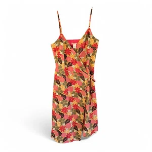 J. Crew Womens Floral Wrap Dress Sleeveless Spaghetti Straps Cotton Blend Size 8 - Picture 1 of 9