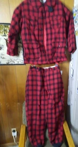 Woolrich Red Tartan Buffalo Plaid Wool Flannel Hunt Work Jacket 42 & PANTS 36w - Bild 1 von 22
