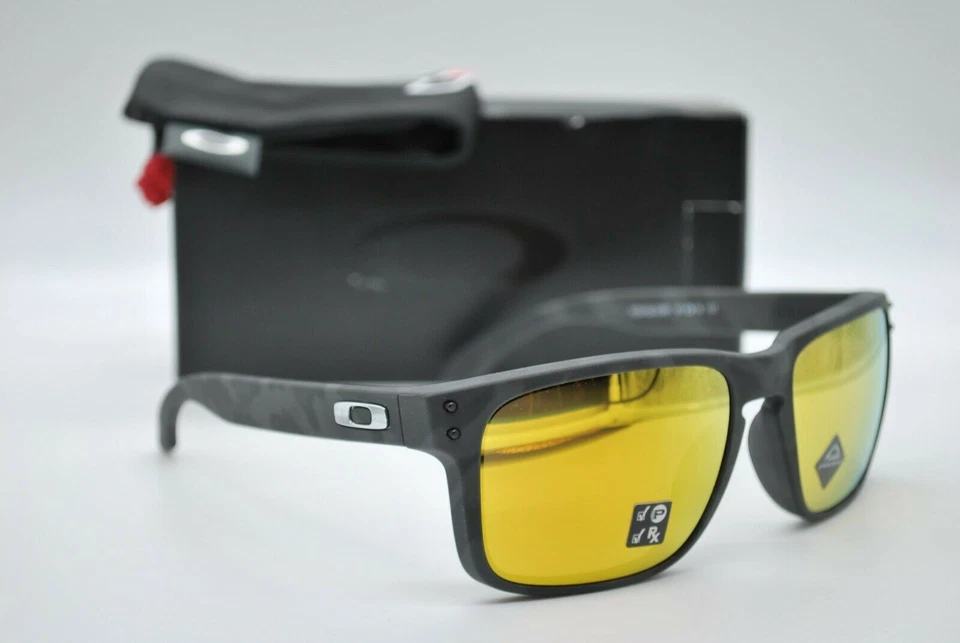 NOVO ÓCULOS DE SOL OAKLEY OO9102-O355 HOLBROOK BLK PRIZM 24K POL AUTÊNTICO RX 57-18 - Imagem 1 de 4
