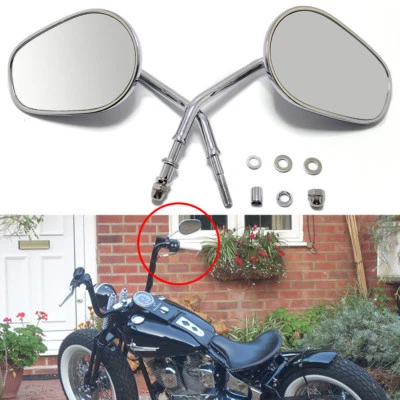 8 мм новые хромированные зеркала заднего вида для Harley Davidson Dyna FXD FXDC FXDB FXDL FXDF - Изображение 1 из 4