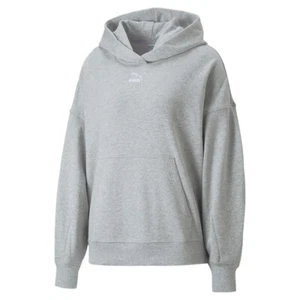 Puma Classics Oversized Pullover Hoodie Womens Grey Casual Outerwear 53568404 - Picture 1 of 2