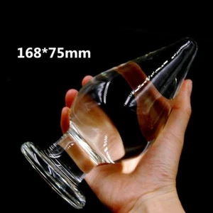 Large Size75mm Pyrex Glass Anal Butt Plug Huge Crystal Dildo Big Bead Penis - Picture 1 of 7