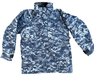 US NAVY Military Parka & LinerRain Jacket Blue Digital Camo Size Small -X-Short - Picture 1 of 17