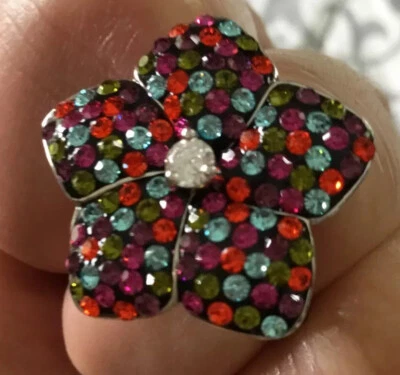 ANEL FLORAL MULTICOLORIDO CRISTAL SWAROVSKI - Imagem 1 de 2