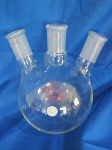 Labglass 500ml 3 Hals Rundboden Kochkolben, 24/40 - Bild 1 von 4