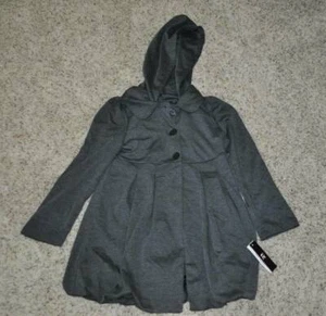 Iz Byer Coat Hooded Double Breasted Button Up Gray Dress Jacket Girls-size 8/10 - Picture 1 of 4