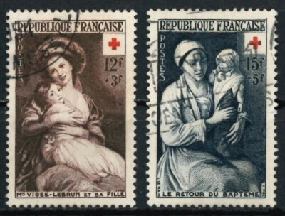 FRANCIA FRANCESA SELLOS ANTIGUOS 1953 CRUZ ROJA - USADOS Foto 1 de 2