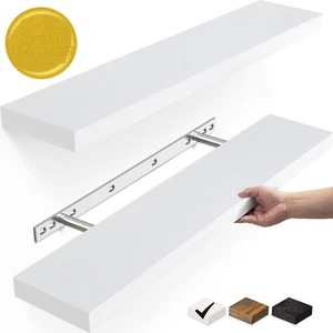 Floating Shelves, 22.5" Wall Mounted Rustic Wood Shelves for Bathroom, Bedroom, - Picture 1 of 9
