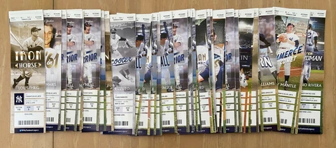 2015 MLB NEW YORK YANKEES BASEBALL ALMOST COMPLETE SEASON FULL TICKETS 77 of 81 Cover