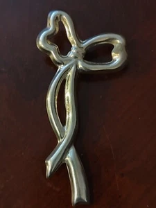 Sterling Silver Taxco Ribbon Pendant Brooch Signed. TC-160 3" Lng 1 1/2"Wd - Picture 1 of 6