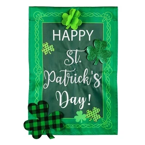 St. Patrick's gemusterte Kleeblätter 169220 Applikation Garten Flagge 12,5” x 18” - Bild 1 von 1